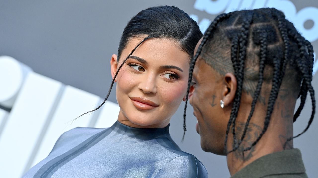 LAS VEGAS, NEVADA - MAY 15: Kylie Jenner and Travis Scott  attend the 2022 Billboard Music Awards at MGM Grand Garden Arena on May 15, 2022 in Las Vegas, Nevada. (Photo by Axelle/Bauer-Griffin/FilmMagic)