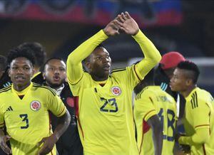 BOGOTA - COLOMBIA, 03-02-2023: Colombia (COL) y Paraguay (PAR) en partido de la fase final del CONMEBOL Sub 20 Colombia 2023 en el estadio Nemesio Camacho El Campin de la ciudad de Bogota. / Colombia (COL) and Paraguay (PAR) in a final phase match of the CONMEBOL U 20 Colombia 2023 at the Nemesio Camacho El Campin Stadium in Bogota city. / Photos: VizzorImage / Luis Ramirez / Staff. 