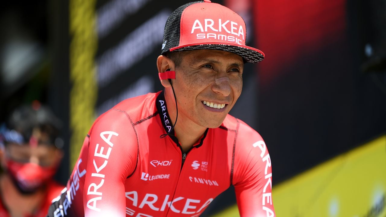 PLANCHE DES BELLES FILLES, FRANCE - JULY 08: Nairo Alexander Quintana Rojas of Colombia and Team Arkéa - Samsic during the team presentation prior to the 109th Tour de France 2022, Stage 7 a 176,3km stage from Tomblaine to La Super Planche des Belles Filles 1141m / #TDF2022 / #WorldTour / on July 08, 2022 in Planche des Belles Filles, France. (Photo by Alex Broadway/Getty Images)