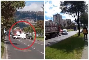 Tractomula se llevó por delante un auto tipo van en Bogotá este 28 de agosto.
