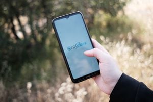 In this photo illustration an OnlyFans logo seen displayed on a smartphone screen in Athens, Greece on May 5, 2023. (Photo illustration by Nikolas Kokovlis/NurPhoto via Getty Images)