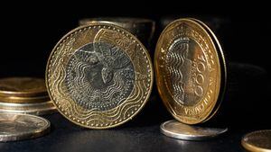 Monedas de mil pesos colombianos