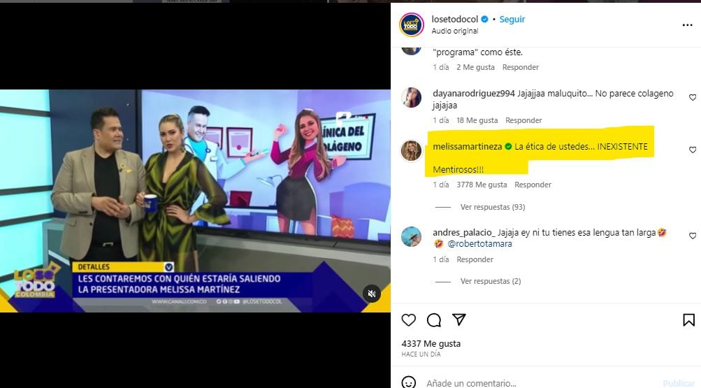 La presentadora Melissa Martínez se despachó contra el programa de Lo sé todo por difundir información y los tildó de "mentirosos".