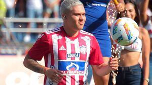 Juan Fernando Quintero, jugador del Junior de Barranquilla, durante su presentación en el Metropolitano