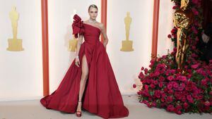 Cara Delevingne arrives at the Oscars on Sunday, March 12, 2023, at the Dolby Theatre in Los Angeles. (Photo by Jordan Strauss/Invision/AP)