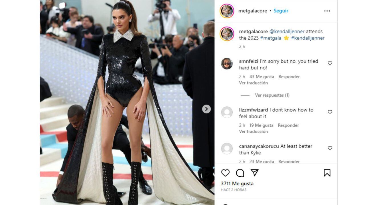 El vestido de Kendall Jenner con aberturas que se robó todas las miradas en la Met Gala 2023