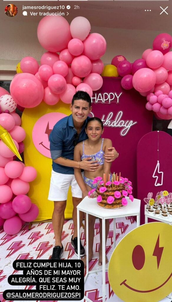 James Rodríguez publicó fotos de la celebración del cumpleaños de sus hija Salomé.