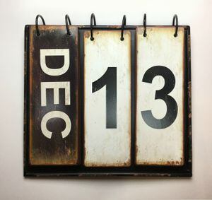 December 13 with vintage calendar