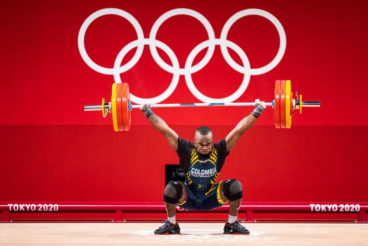 Santiago Rodallegas, pesista del Equipo Colombia durante los juegos Olímpicos de Tokio 2020