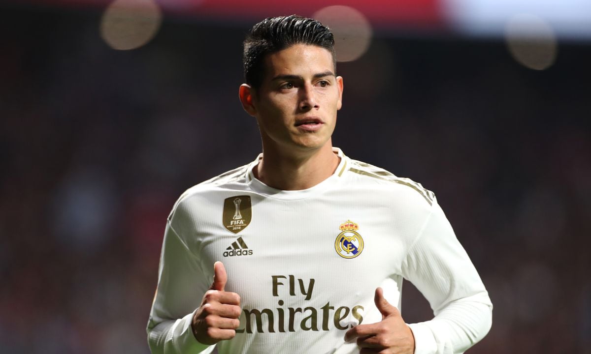 MADRID, SPAIN - SEPTEMBER 28: James Rodriguez of Real Madrid looks on during the Liga match between Club Atletico de Madrid and Real Madrid CF at Wanda Metropolitano on September 28, 2019 in Madrid, Spain. (Photo by Getty Images/Angel Martinez)