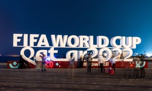 Visitors take photos with a FIFA World Cup sign in Doha on October 30, 2022, ahead of the Qatar 2022 FIFA World Cup football tournament.
Jewel SAMAD / AFP