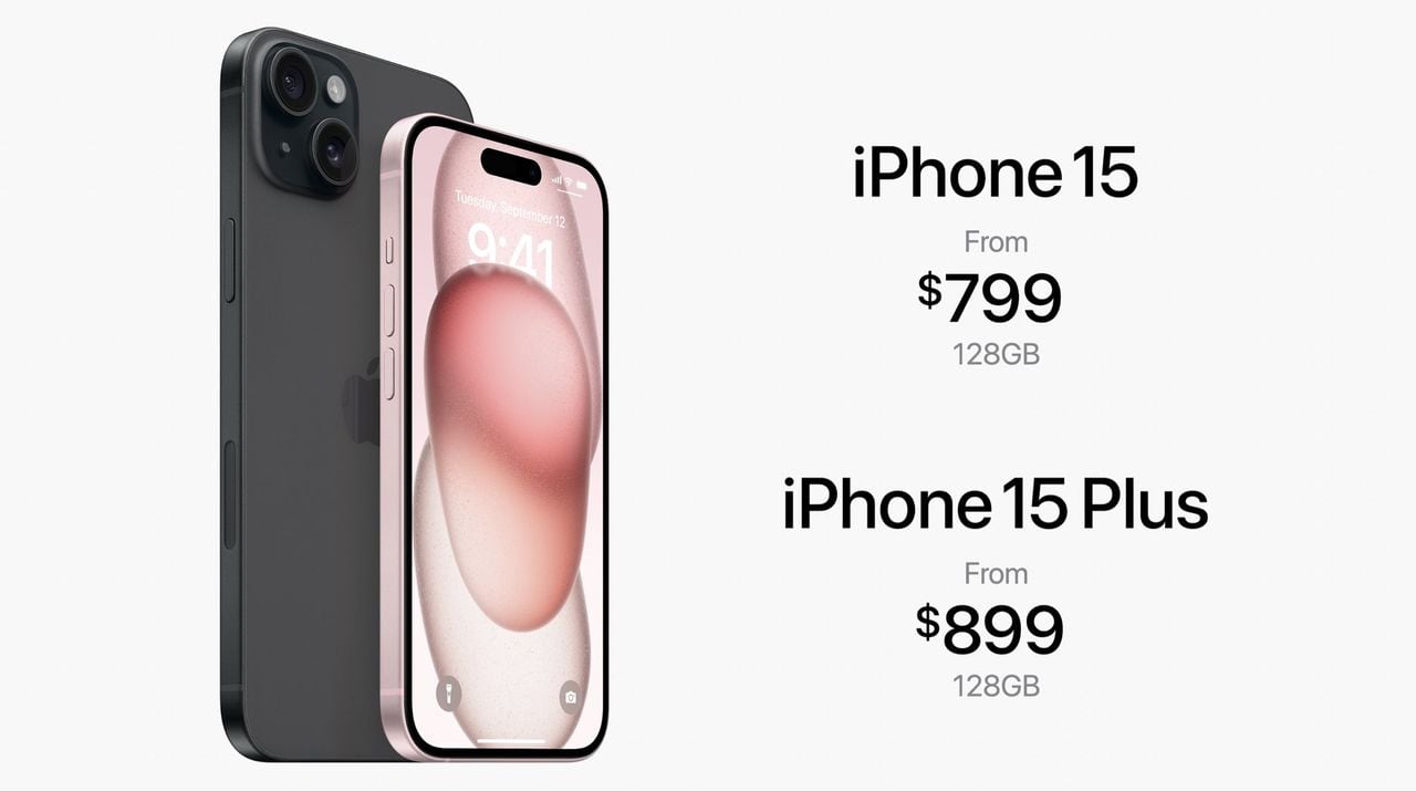 Todas las características y precio de los nuevos iPhone 15 y 15 Plus.
