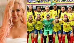 Karol G es una de las hinchas declaradas más fieles de la Selección femenina. Fotos: Instagram @karolg y Federación Colombiana de Fútbol