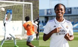 Linda Caicedo y su gol en entrenamiento del Madrid.