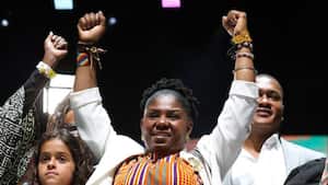 Francia Marquez Celebración del triunfo de Gustavo Petro en Movistar Arena