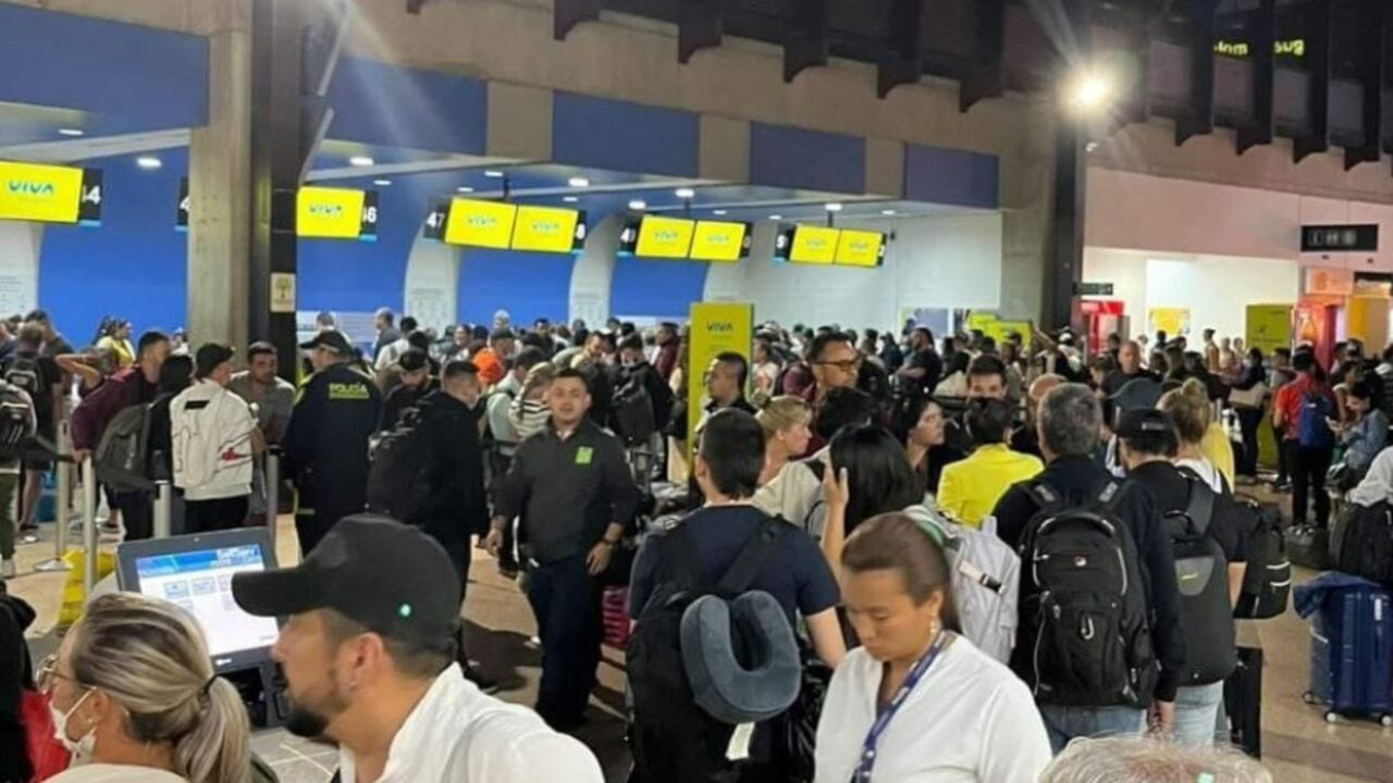 Protestas en el aeropuerto internacional José María Córdova de Rionegro.