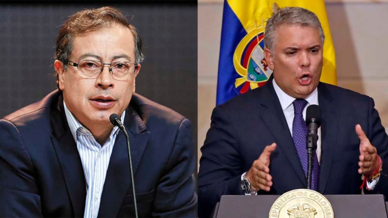 El senador Gustavo Petro y el presidente Iván Duque