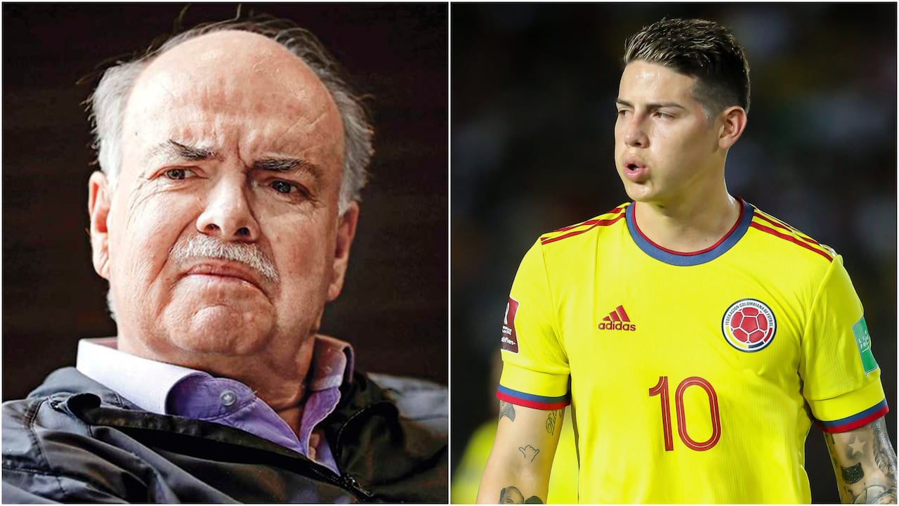 Iván Mejía, periodista deportivo, y James Rodríguez, jugador de Colombia