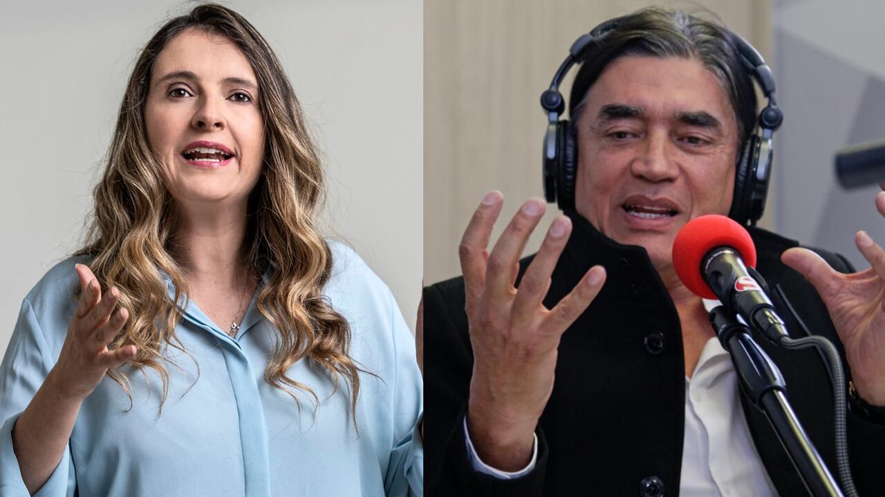 Paloma Valencia, senadora del Centro Democrático, y Gustavo Bolívar, senador del Pacto Histórico.