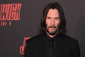 Keanu Reeves en la premier de 'John Wick 4', en París.