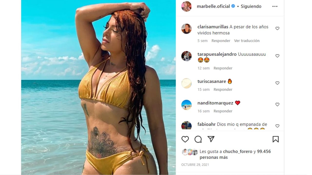 Esta es la foto de Marbelle por la que recibió varios halagos un poco indecentes
