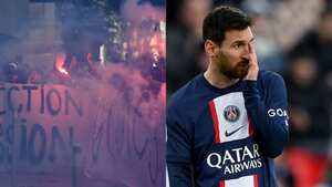 Hinchas del PSG se reunieron en la sede de su equipo para insultar a Lionel Messi. Foto: AFP.