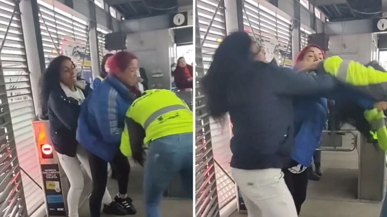 (Video) Dos coladas golpearon a funcionaria de TransMilenio, todo por pedirles que pagaran el pasaje