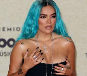 CORAL GABLES, FLORIDA - SEPTEMBER 23: Karol G attends the 2021 Billboard Latin Music Awards at Watsco Center on September 23, 2021 in Coral Gables, Florida. (Photo by Rodrigo Varela/Getty Images)