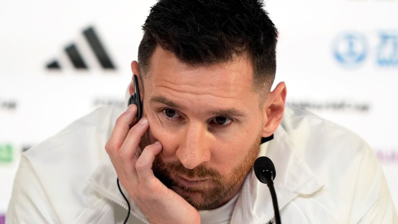 Lionel Messi en rueda de prensa