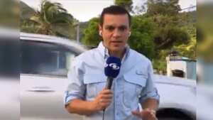 Juan Diego Alvira presentando su informe en Providencia