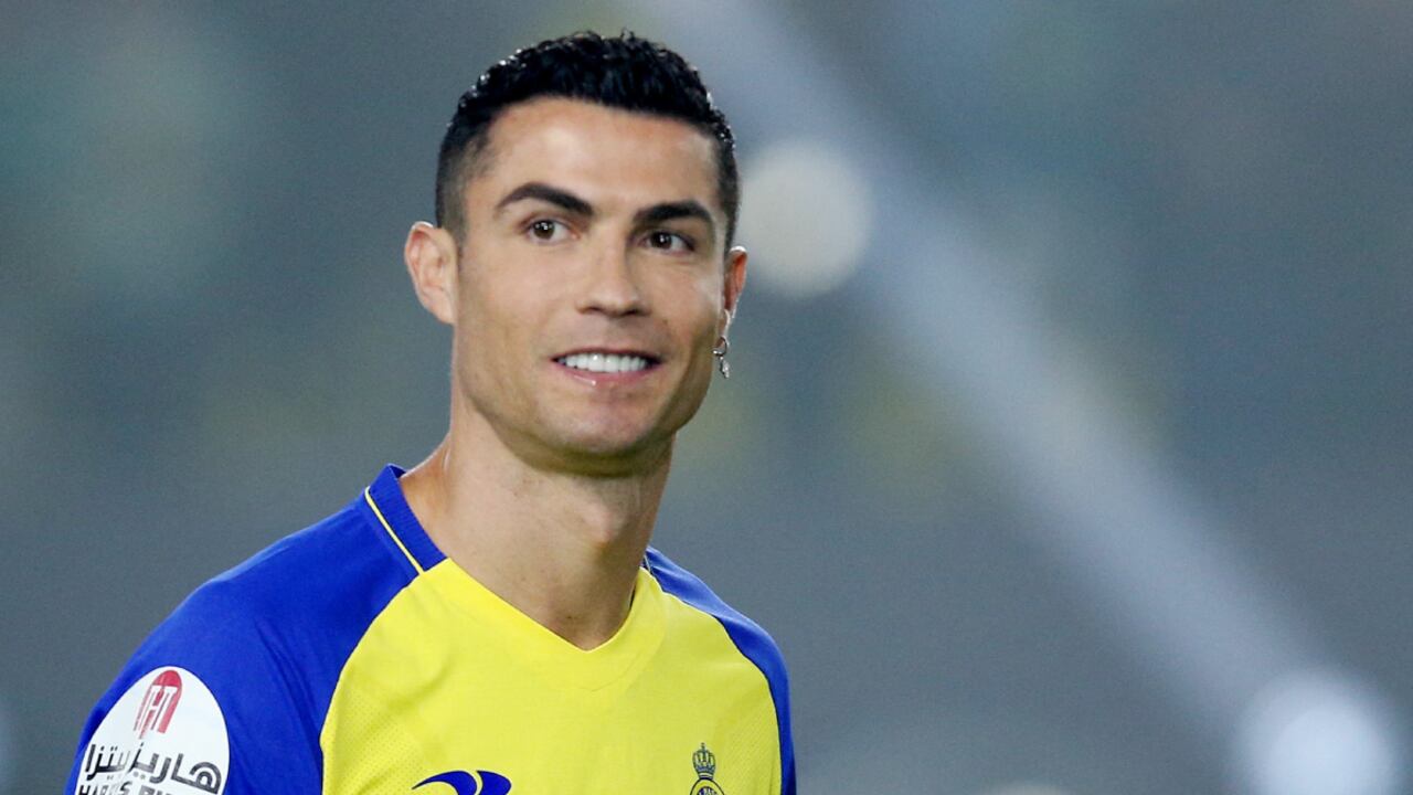 Soccer Football - Al Nassr unveil new signing Cristiano Ronaldo - Mrsool Park, Riyadh, Saudi Arabia - January 3, 2023 New Al Nassr signing Cristiano Ronaldo during his presentation REUTERS/Ahmed Yosri