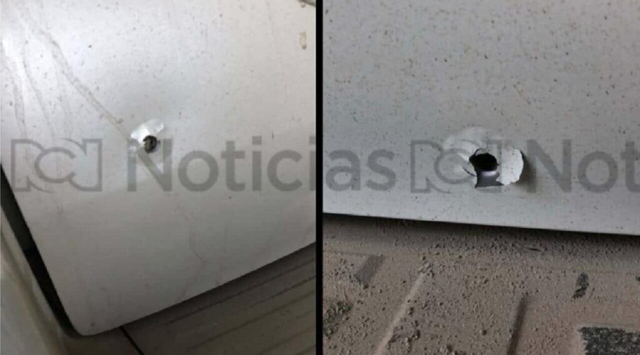 Camioneta de la caravana del presidente Gustavo Petro que fue atacada con arma de fuego de largo alcance