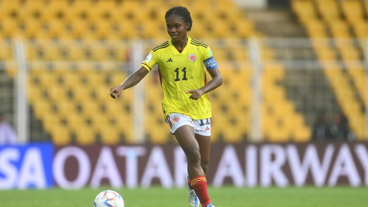 GOA, INDIA - OCTOBER 22: Linda Lizeth Caicedo Alegria of Colombia in action during the FIFA U-17 Women's World Cup 2022 Quarter-final, match between Colombia and Tanzania at Pandit Jawaharlal Nehru Stadium on October 22, 2022 in Goa, India. (Photo by Getty Images/Masashi Hara - FIFA/FIFA)