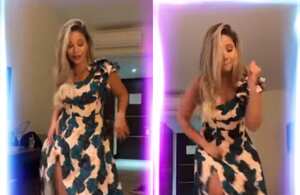 Melissa Martínez se puso a bailar en su habitación y remató con un particular paso en la cama.