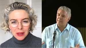 Margarita Rosa de Francisco a la izquierda e Iván Duque a la derecha