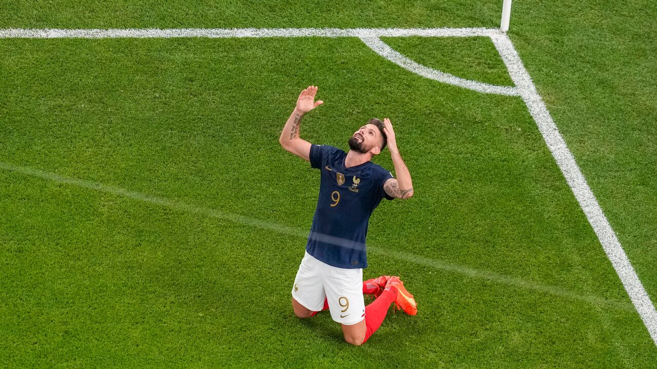 El delantero Olivier Giroud celebrando el gol ante Polonia.
