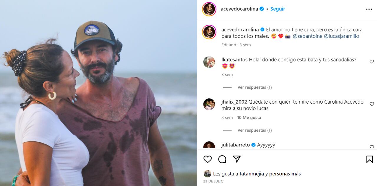 Lucas Jaramillo es la actual pareja de la actriz Carolina Acevedo.
