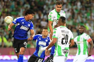 Imagen del partido entre Atlético Nacional y Millonarios por la fecha 8 del primer semestre de la Liga colombiana 2023.