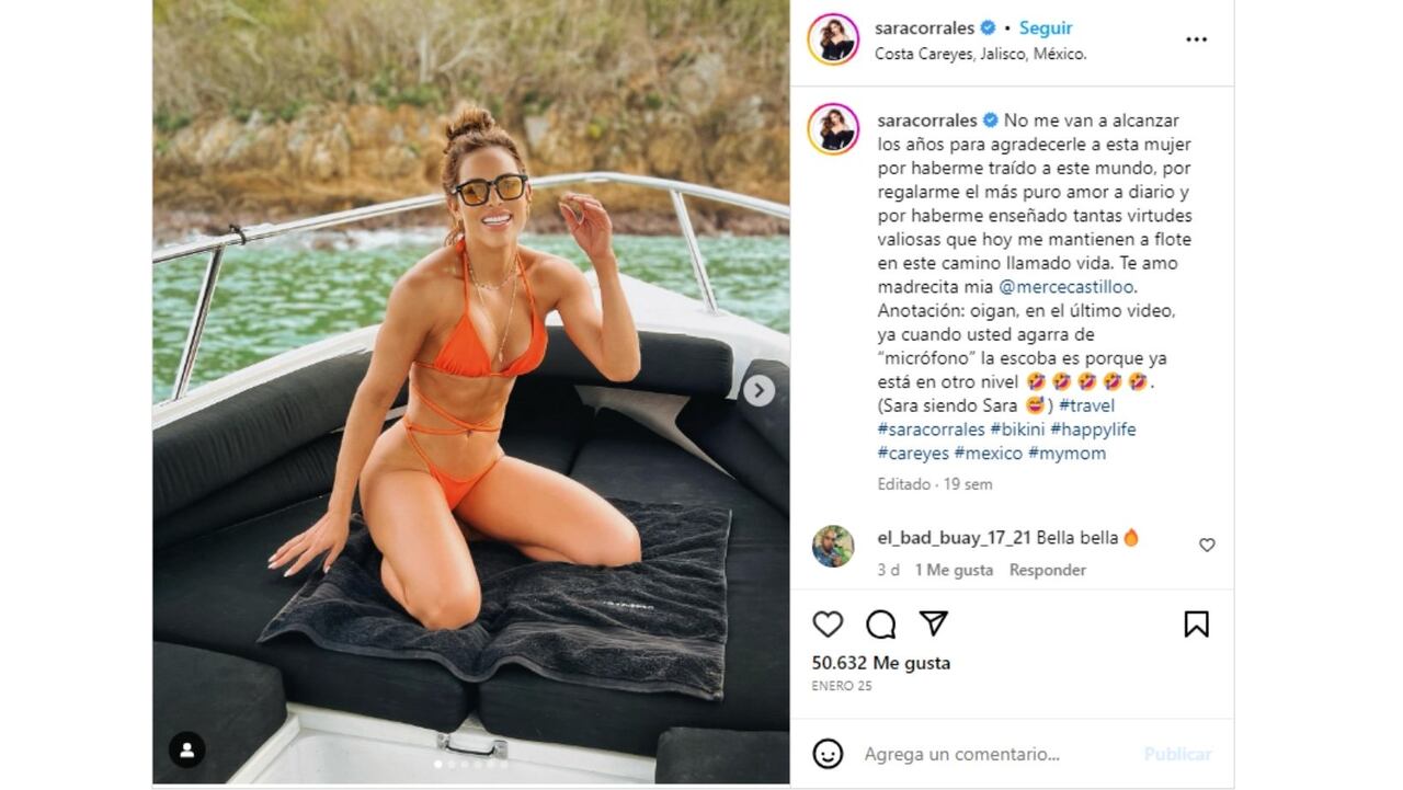 Sara Corrales muestra su atlético cuerpo en sensuales imágenes