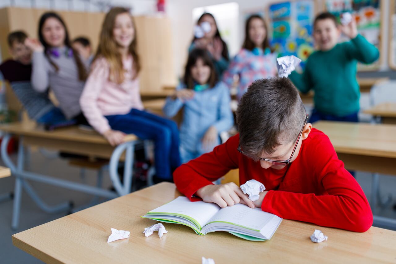 Boy being bullied at school