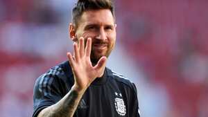 Lionel Messi, jugador de la Selección de Argentina, durante el partido amistoso contra Estonia.