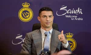 Cristiano Ronaldo en su presentación con el Al Nassr.