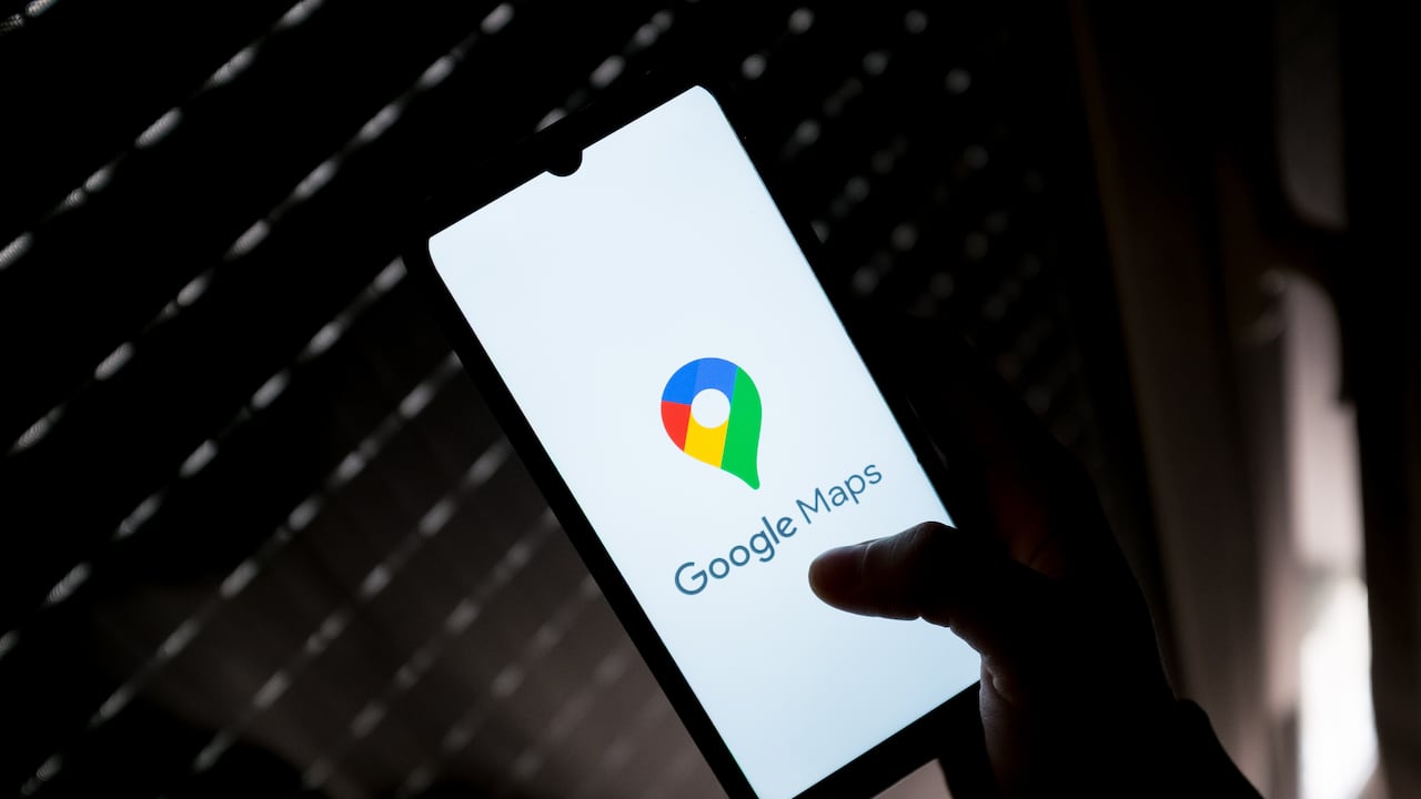 In this photo illustration a Google Maps logo seen displayed on a smartphone screen in Athens, Greece on March 25, 2022. (Photo by Nikolas Kokovlis/NurPhoto via Getty Images)
