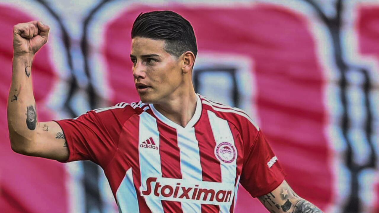 James Rodríguez, Olympiacos. Foto: Twitter oficial Olympiacos FC (@olympiacosfc)