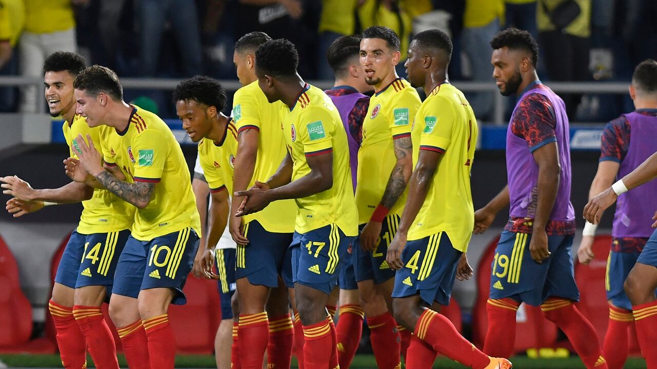 Jugadores de la Selección Colombia en el Metropolitano de Barranquilla