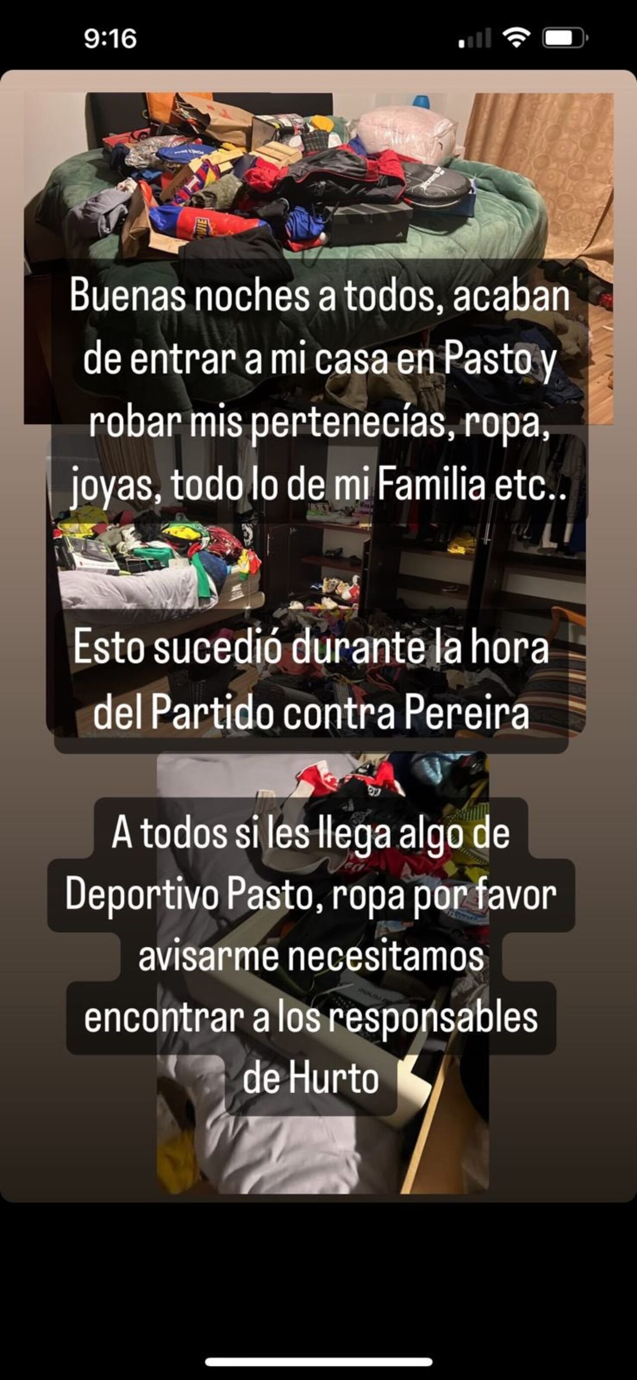 El técnico de Pasto denunció hurto en su residencia