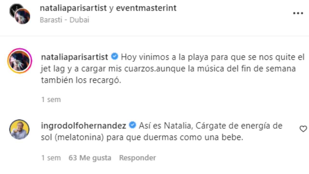 Candente foto de Natalia París que Rodolfo Hernández le comentó