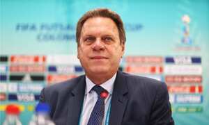 CALI, COLOMBIA - SEPTEMBER 09: Ramon Jesurun attends a press conference ahead of the FIFA 216 Futsal World Cup at the Coliseo el Pueblo on September 9, 2016 in Cali, Colombia. (Photo by Ian MacNicol - FIFA/FIFA via Getty Images)