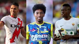 Radamel Falcao García (Rayo Vallecano), Johan Mojica  (Villarreal) y Helibelton Palacios (Elche).