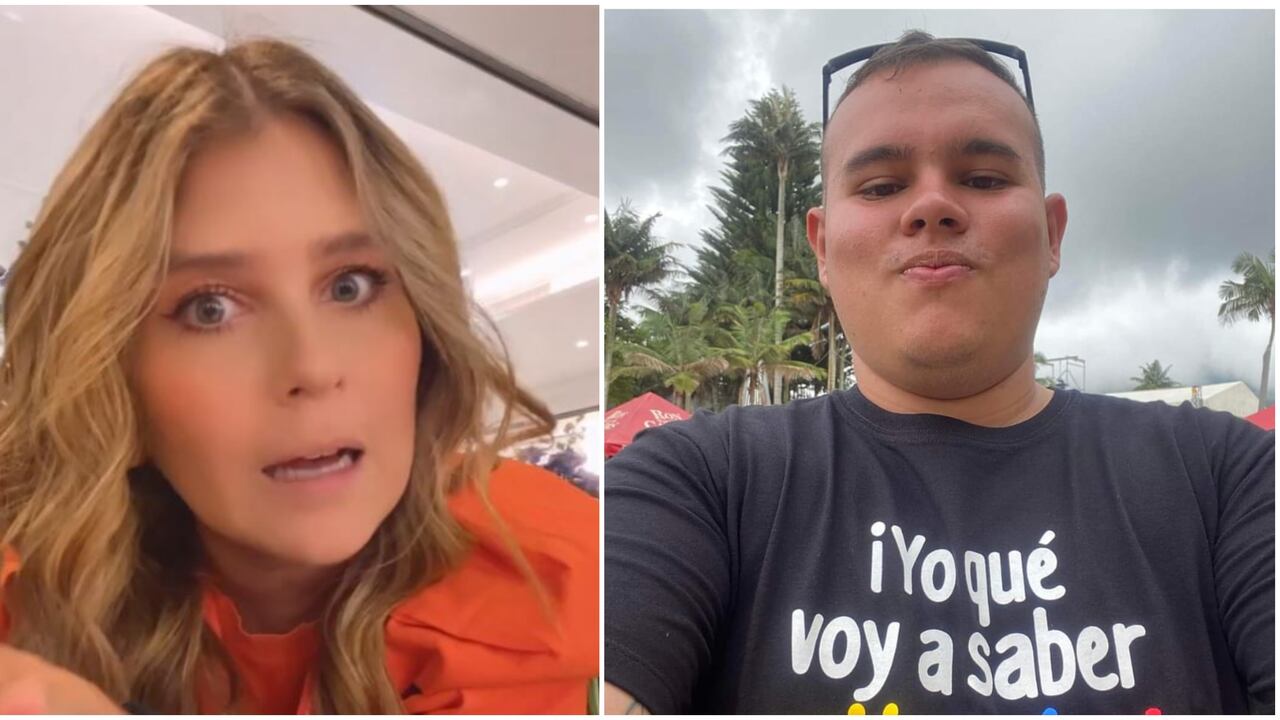 La periodista Andrea Guerrero y el hincha de Tolima que agredió a Daniel Cataño, Alejandro Montenegro.